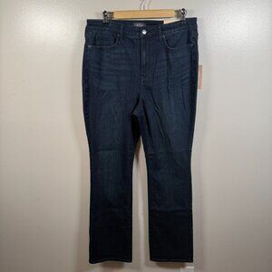 NYDJ Billie Mini Boot Jeans Size 14 Dark Wash High Rise Blue Denim